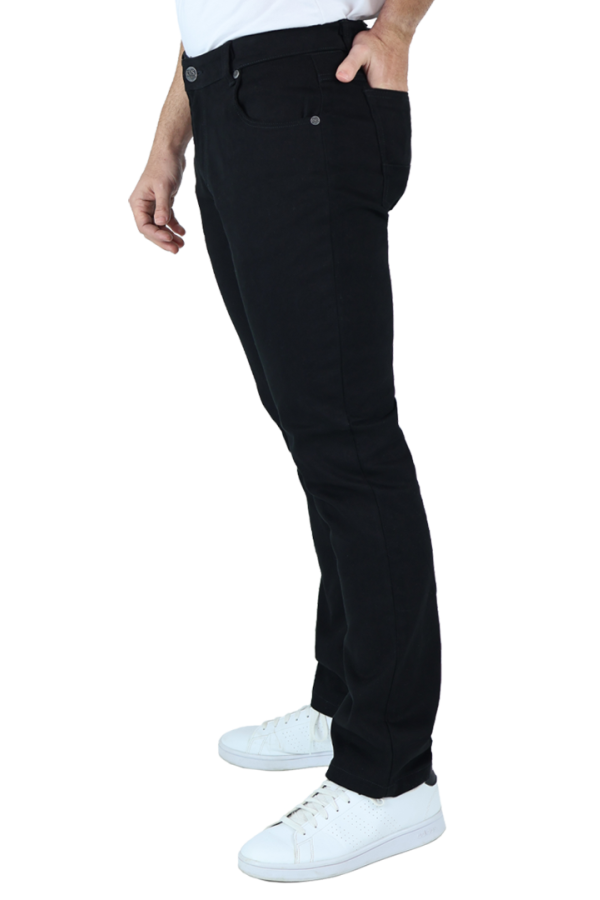 Pantalón De Corte Slim Fit Gabardina Algodón Color Negro Para Caballero